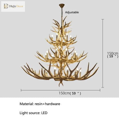 Retro Resin Antler LED Chandelier, 6 to 46 Lights – view 6