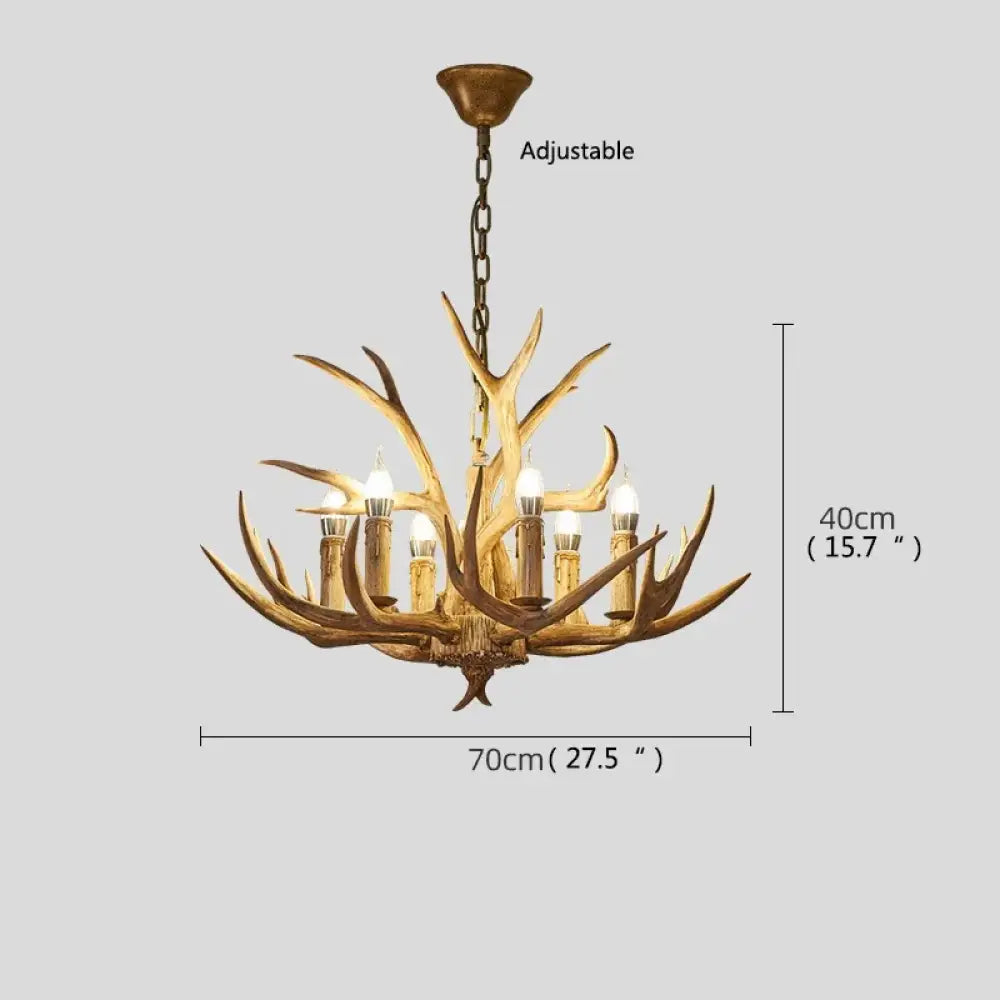 Retro Resin Antler LED Chandelier, 6 to 46 Lights – view 7