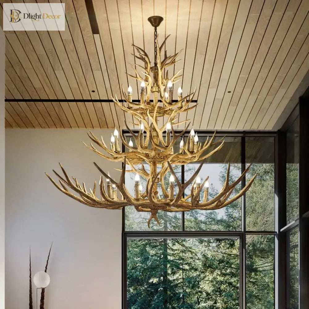 Retro Resin Antler LED Chandelier, 6 to 46 Lights – view 3