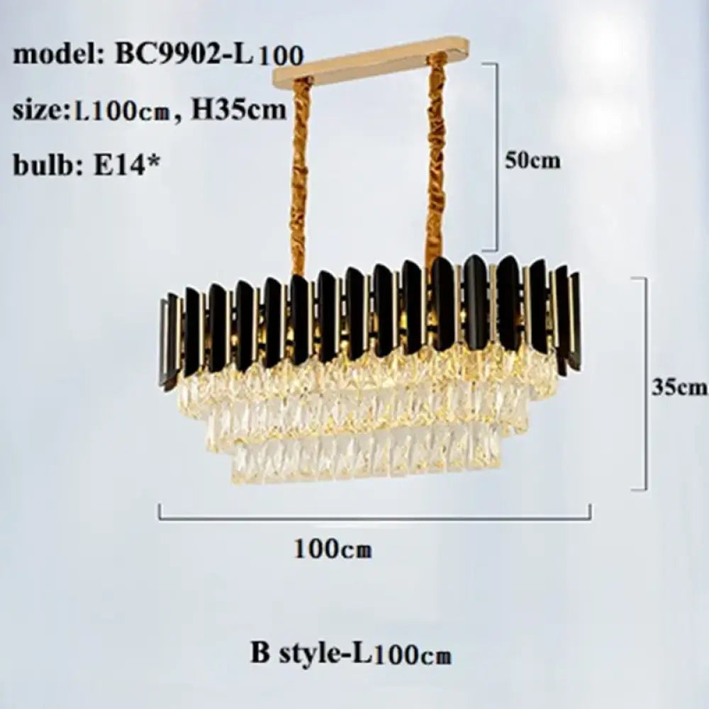 Black and Gold Crystal LED Chandelier with Matching Wall Lamps – view 10