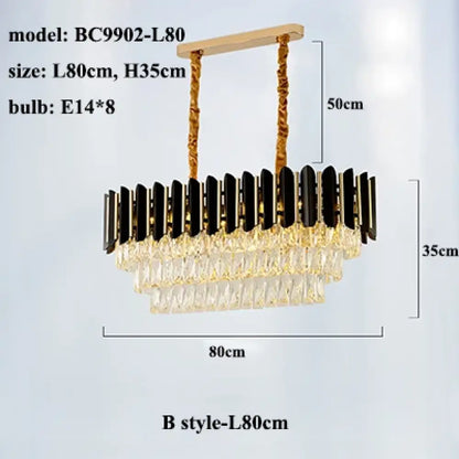 Black and Gold Crystal LED Chandelier with Matching Wall Lamps – view 9