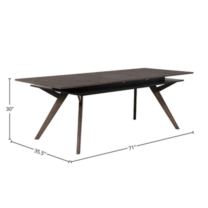 Lennox Extension Dining Table in Dark Tobacco Rubberwood – view 8