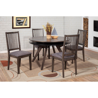Rubberwood Round Dining Table in Dark Tobacco Finish