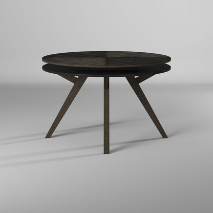 Lennox Round Dining Table in Dark Tobacco Rubberwood – view 2