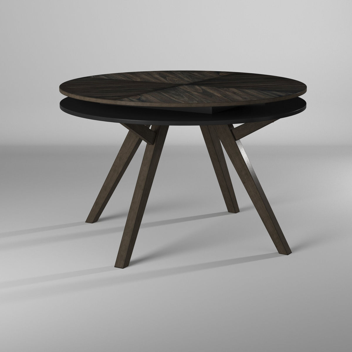 Lennox Round Dining Table in Dark Tobacco Rubberwood – view 3