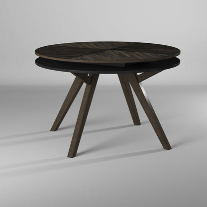 Lennox Round Dining Table in Dark Tobacco Rubberwood – view 3