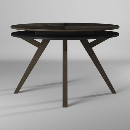 Lennox Round Dining Table in Dark Tobacco Rubberwood – view 5