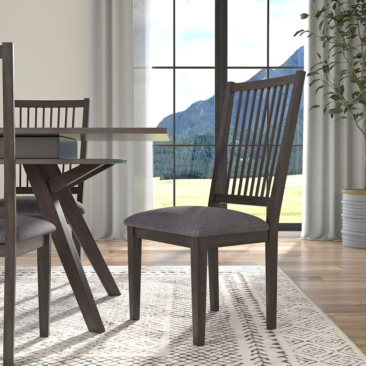 Lennox Dark Tobacco Rubberwood Side Chairs