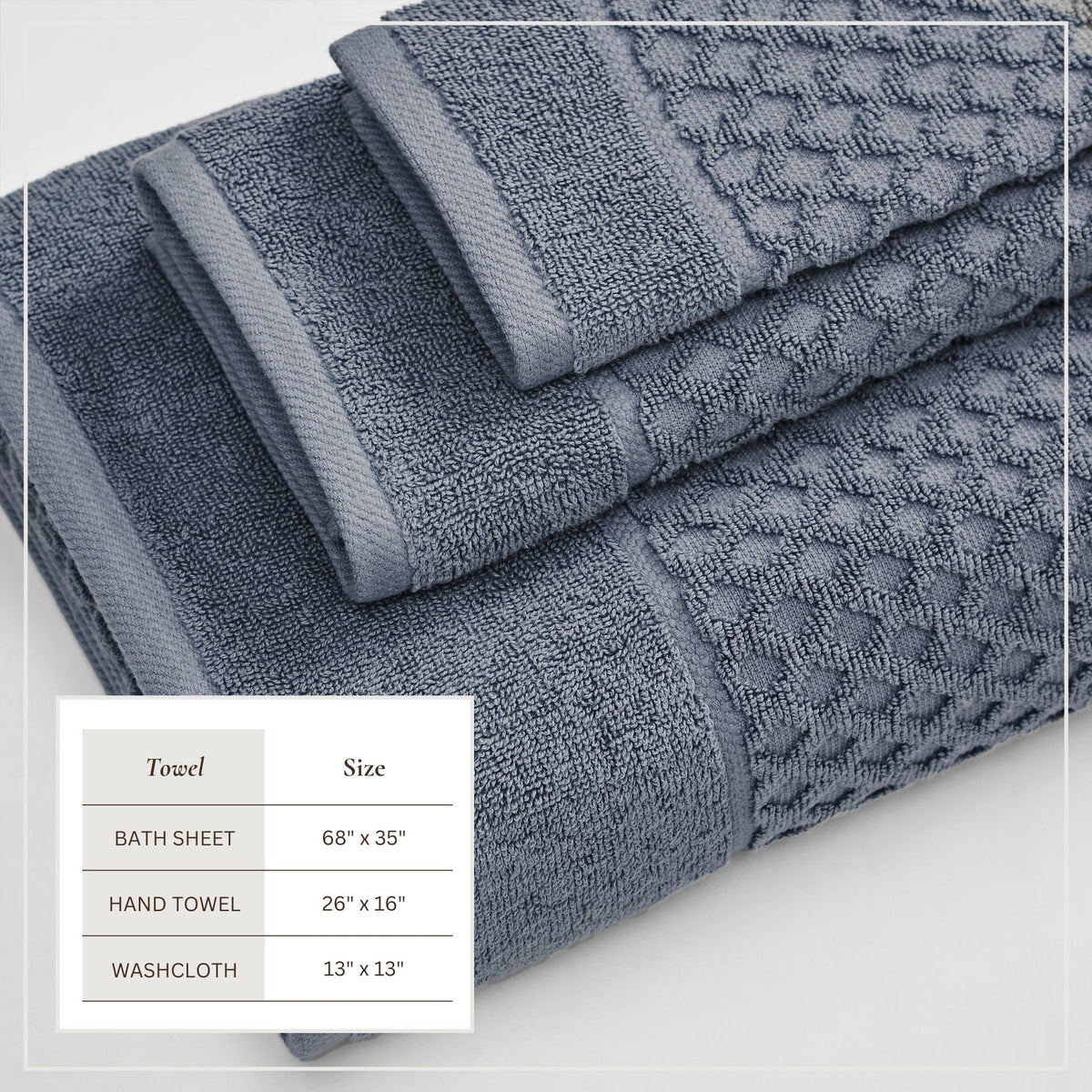 Cotton Diamond Waffle Weave Bath Towel Set – Grayson Collection – view 198