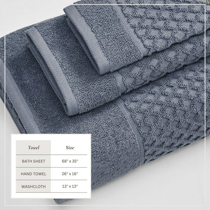 Cotton Diamond Waffle Weave Bath Towel Set – Grayson Collection – view 198