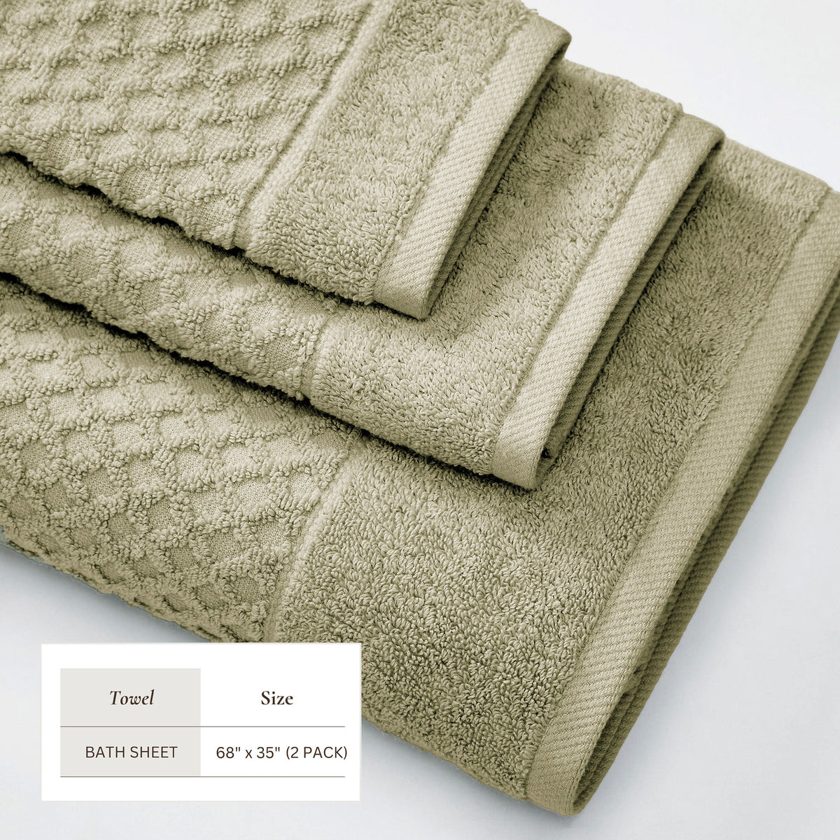 Cotton Diamond Waffle Weave Bath Towel Set – Grayson Collection – view 234