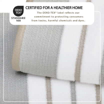 Decorative Cotton Stripe Bath Towel Set – Noelle Collection – view 19
