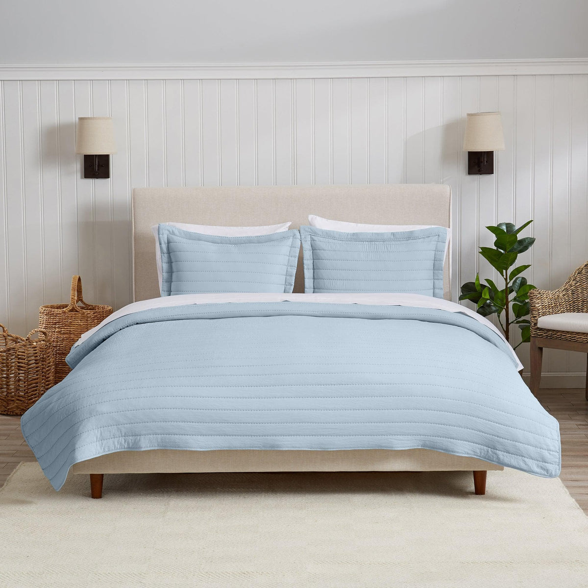 Solid Channel-Stitched Microfiber Quilt – Virginia Collection – view 18