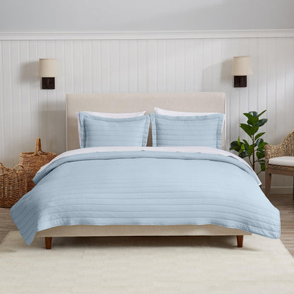 Solid Channel-Stitched Microfiber Quilt – Virginia Collection – view 18