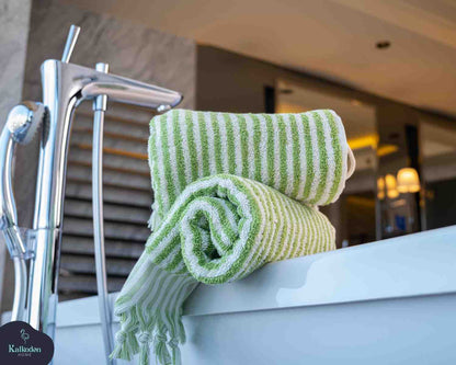 Striped Organic Turkish Cotton Hand Towel, Long 17 x 35 Inch – view 24
