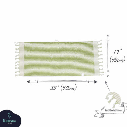 Striped Organic Turkish Cotton Hand Towel, Long 17 x 35 Inch – view 26
