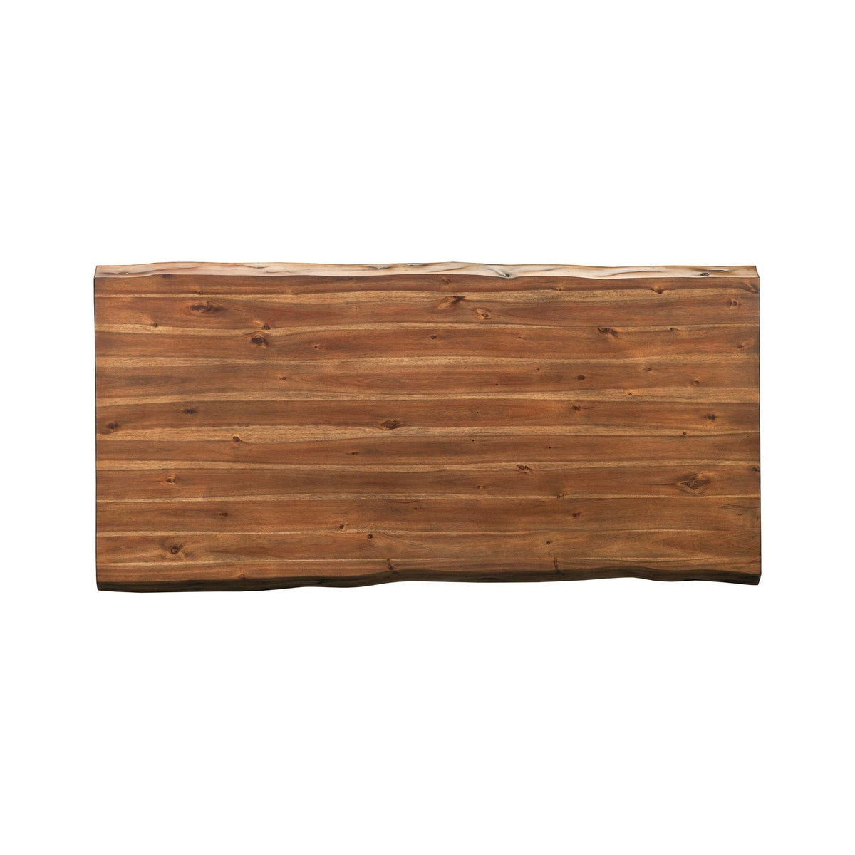 Live Edge Acacia Wood Dining Table with Metal Legs, Light Walnut – view 4