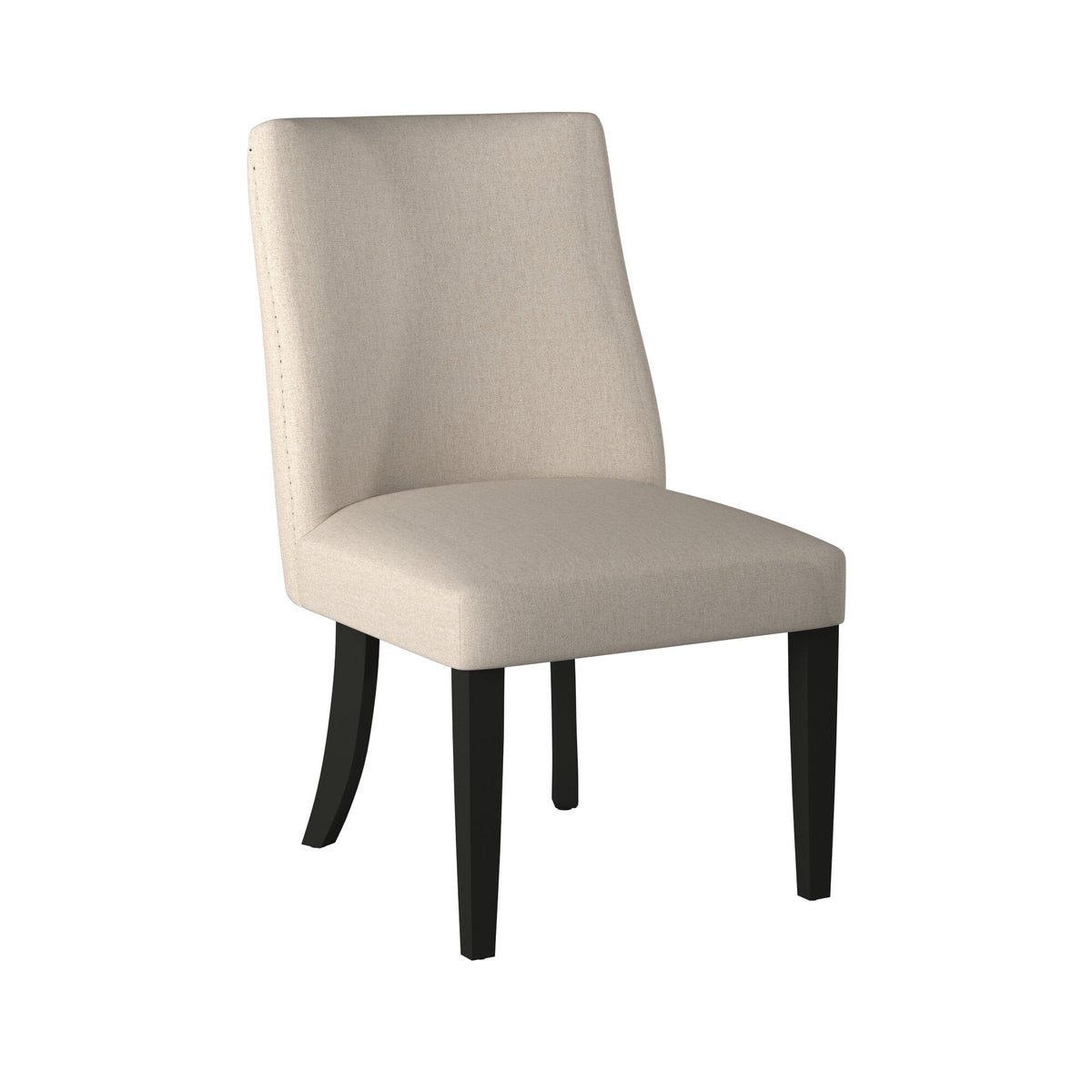Live Edge Upholstered Parson Chair with Nailhead Trim, Cream/Black – view 2