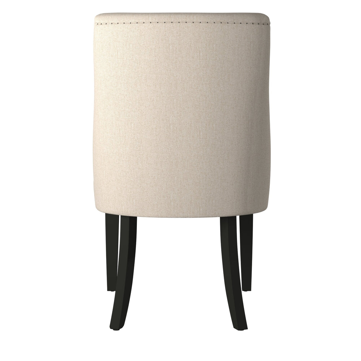 Live Edge Upholstered Parson Chair with Nailhead Trim, Cream/Black – view 6