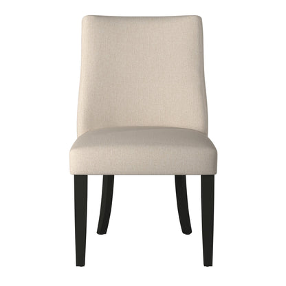 Live Edge Upholstered Parson Chair with Nailhead Trim, Cream/Black – view 4