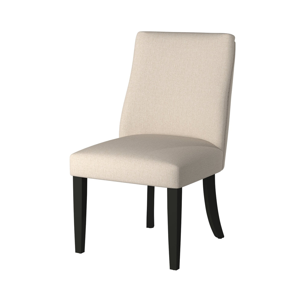 Live Edge Upholstered Parson Chair with Nailhead Trim, Cream/Black – view 3