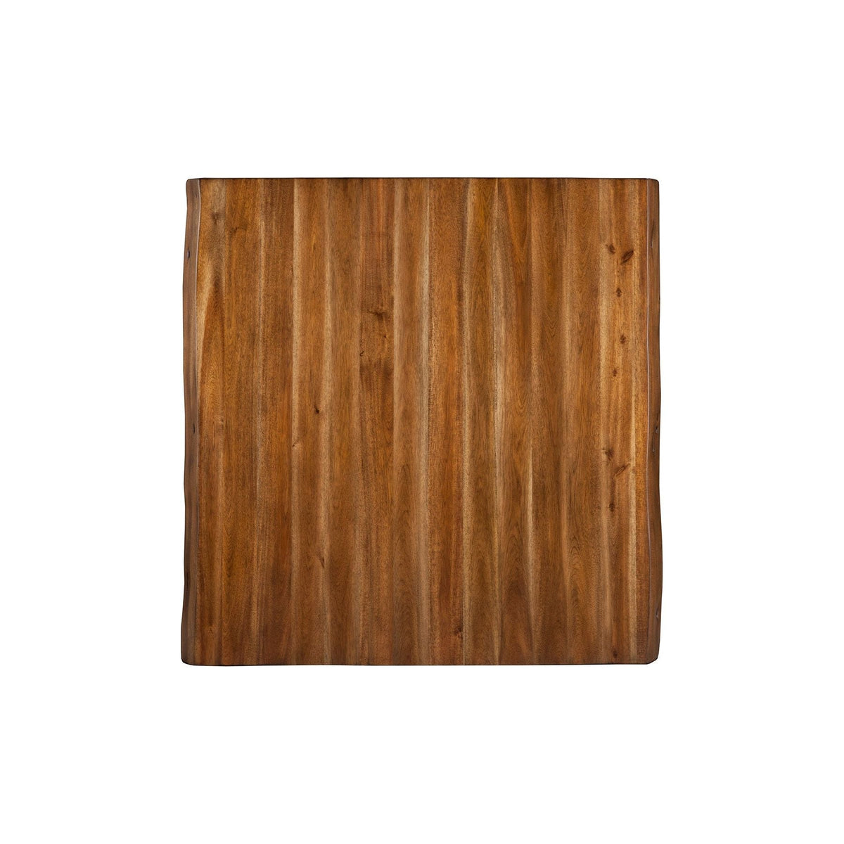 Live Edge Acacia Wood Pub Height Table with Metal Legs, Light Walnut – view 3