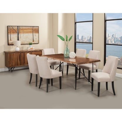 Live Edge Acacia Wood Server with Metal Legs, Light Walnut – view 6