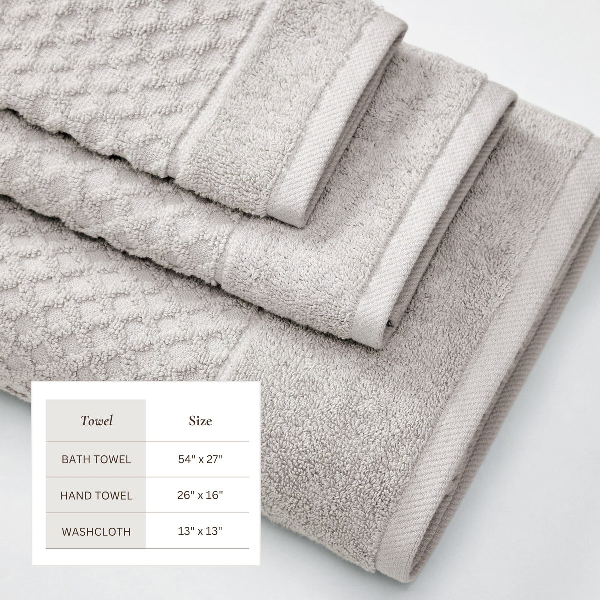 Cotton Diamond Waffle Weave Bath Towel Set – Grayson Collection – view 140