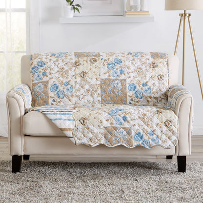 Reversible Floral Patchwork Furniture Protector – Maribel Collection – view 37