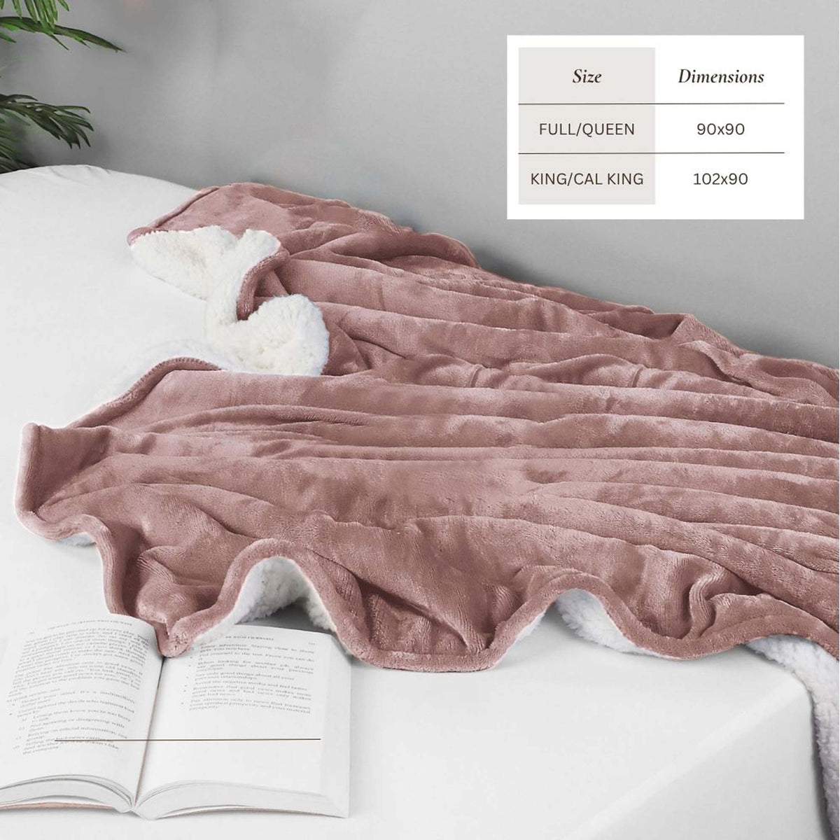 Sherpa Fleece Collection Velvet Plush Sherpa Bed Blanket, Reversible – view 13
