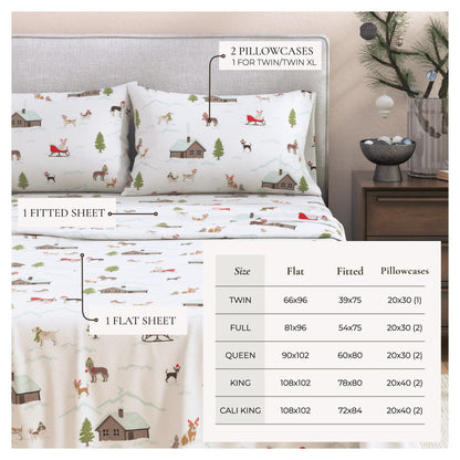 Turkish Cotton Christmas Flannel Sheets – Whittaker Holiday Prints – view 3