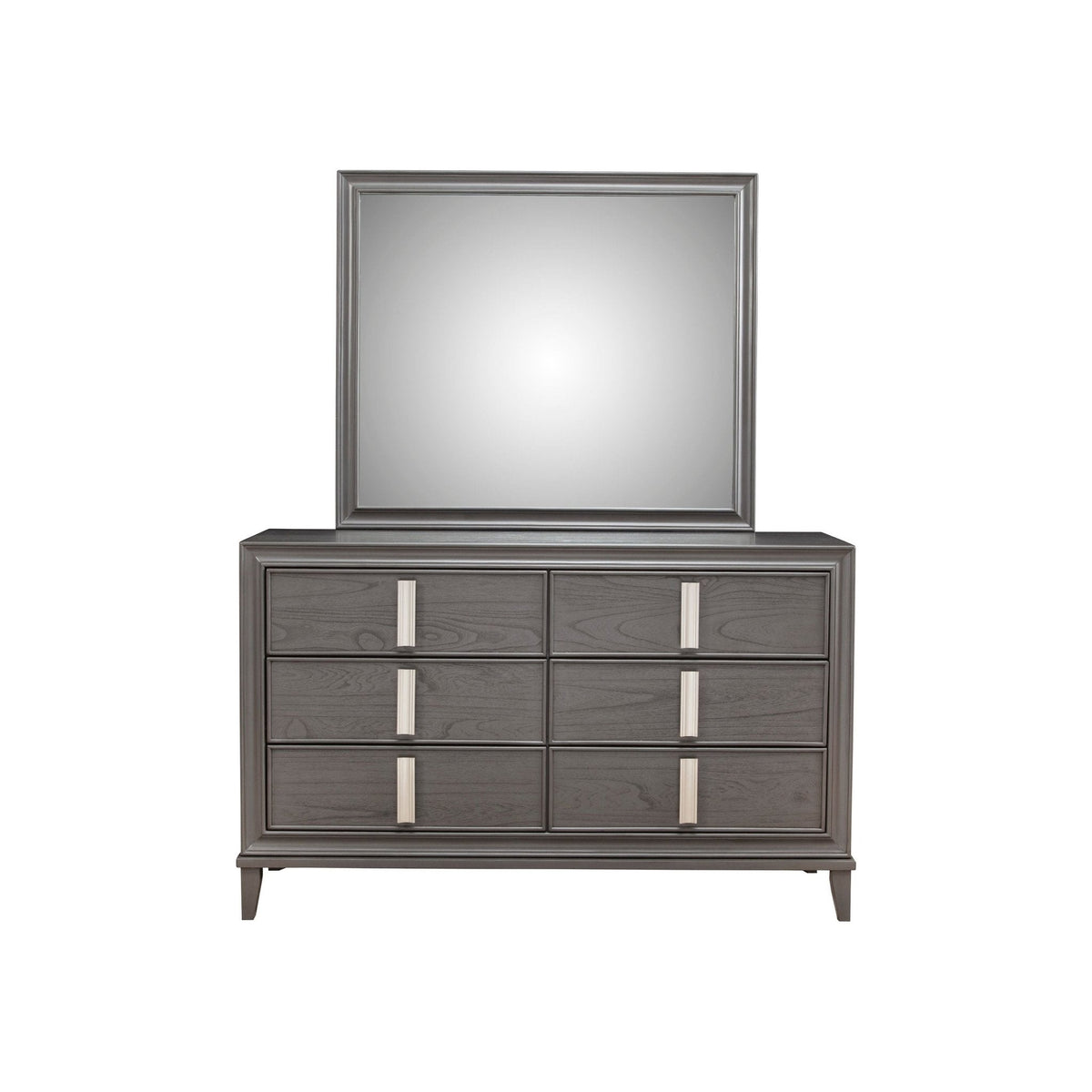 Lorraine Pine Dresser Mirror in Dark Grey with Beveled Glass – view 4