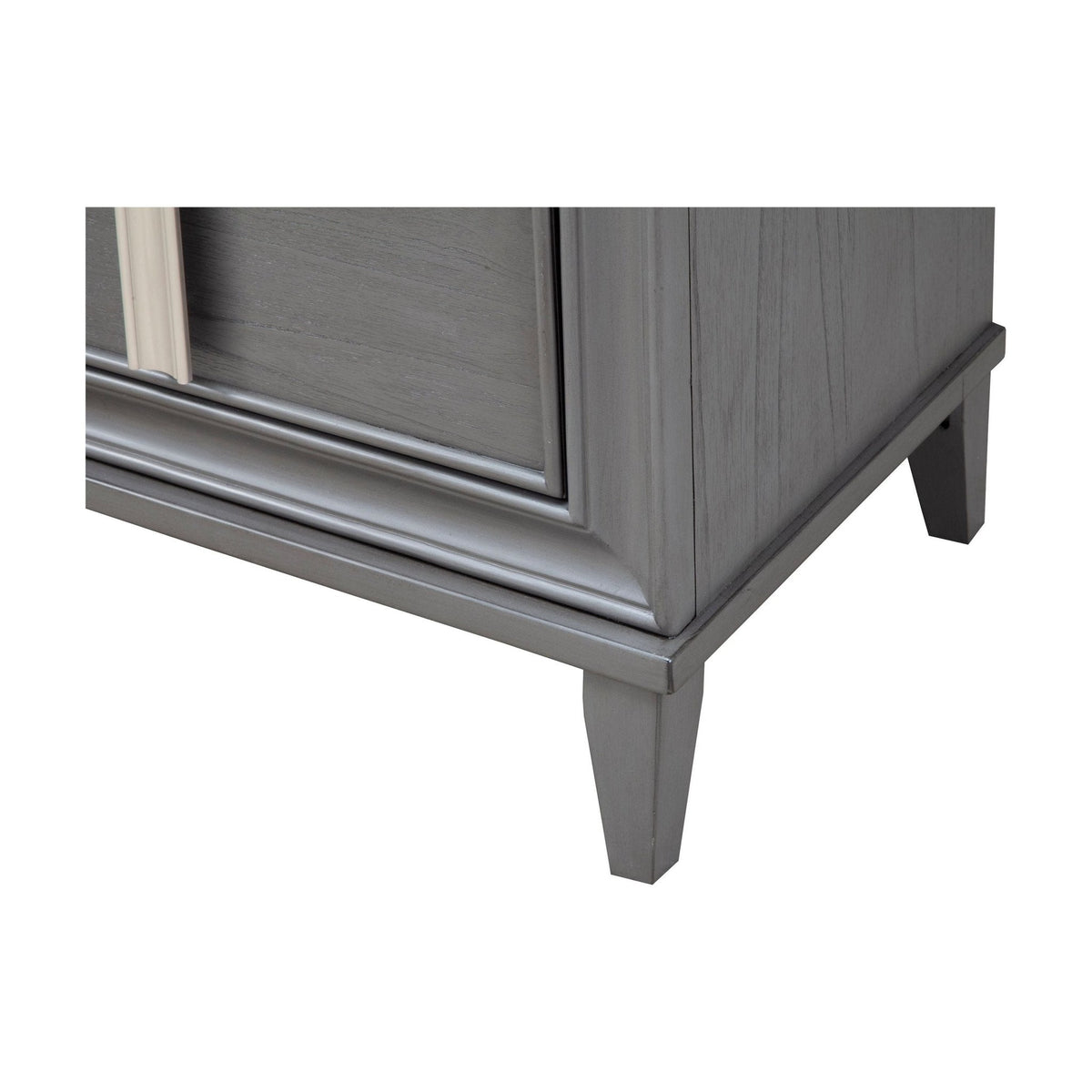 Lorraine 2-Drawer Pine Nightstand in Dark Grey with Nickel Hardware – view 6