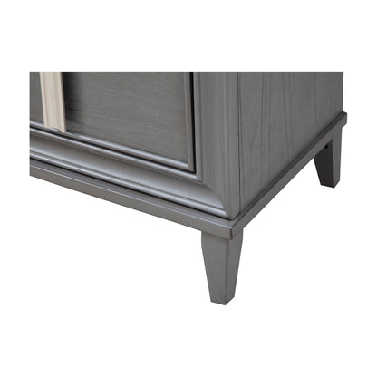 Lorraine 2-Drawer Pine Nightstand in Dark Grey with Nickel Hardware – view 6