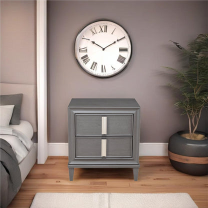 Pine Solids Lorraine Nightstand, Dark Grey