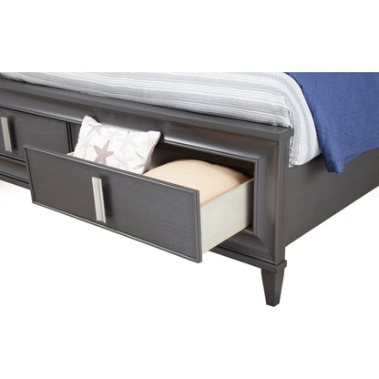 Lorraine Storage Platform Bed in Dark Grey with Footboard Drawers – view 10