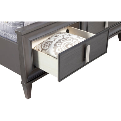 Lorraine Storage Platform Bed in Dark Grey with Footboard Drawers – view 7