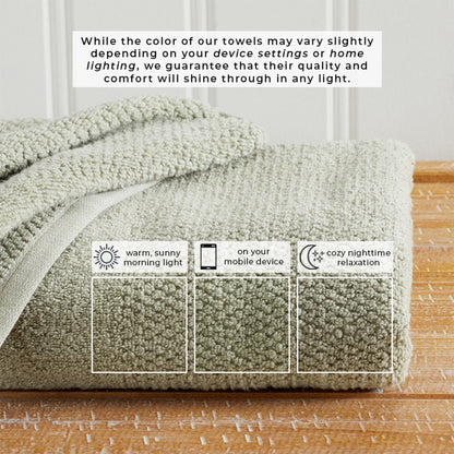 100% Cotton Rice Weave Textured Bath Towel Set – Marbella Collection – view 75