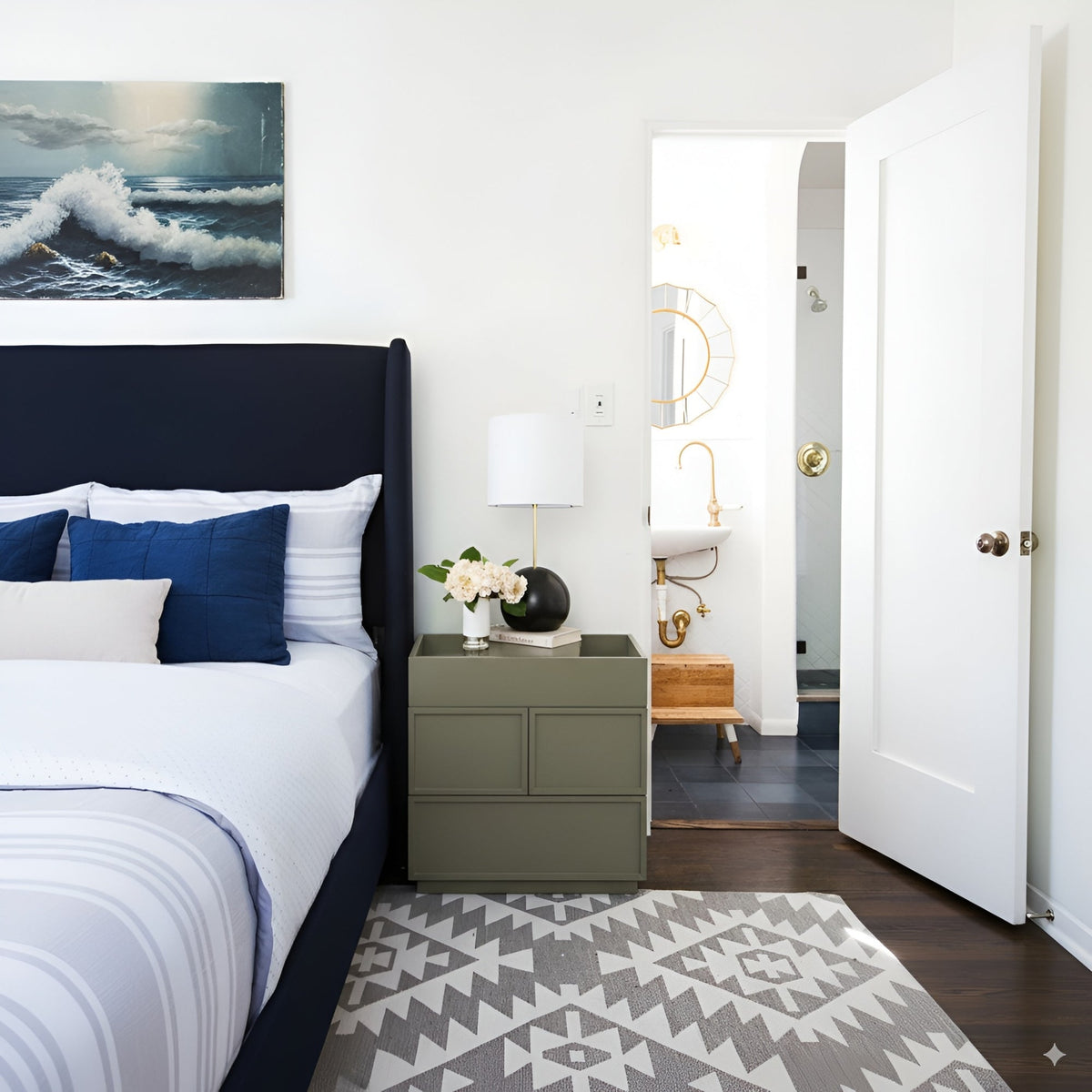 White Luca Nightstand: Elegant Bedroom Storage with Drawers