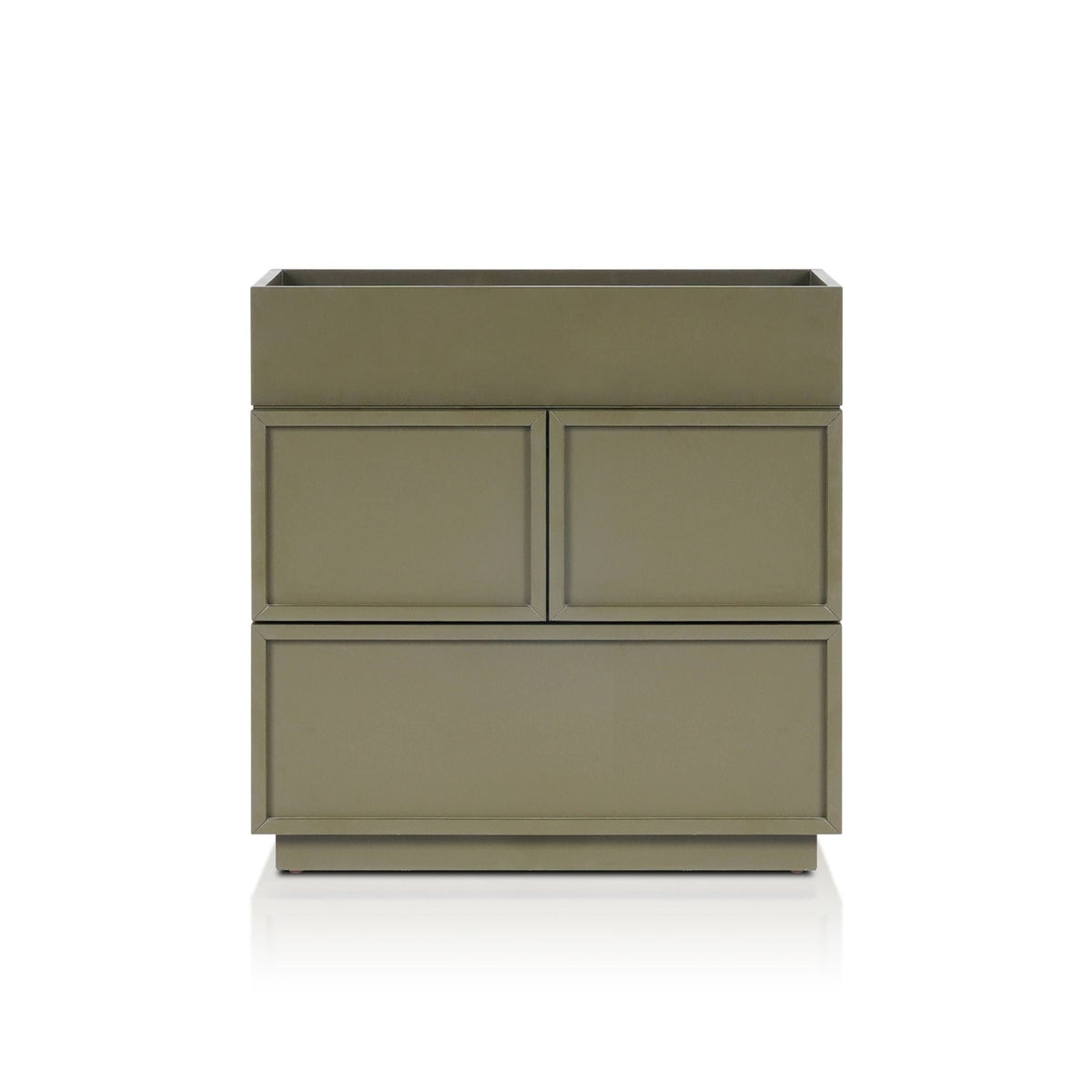 Luca 2-Drawer Nightstand in Olive Green with Top Tray – view 3