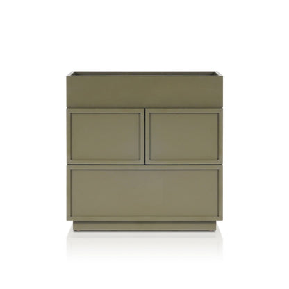 Luca 2-Drawer Nightstand in Olive Green with Top Tray – view 3
