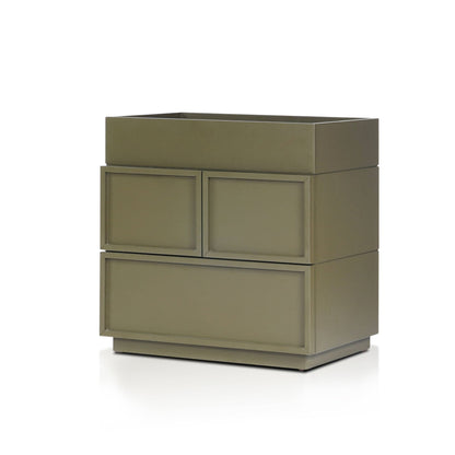 Luca 2-Drawer Nightstand in Olive Green with Top Tray – view 4