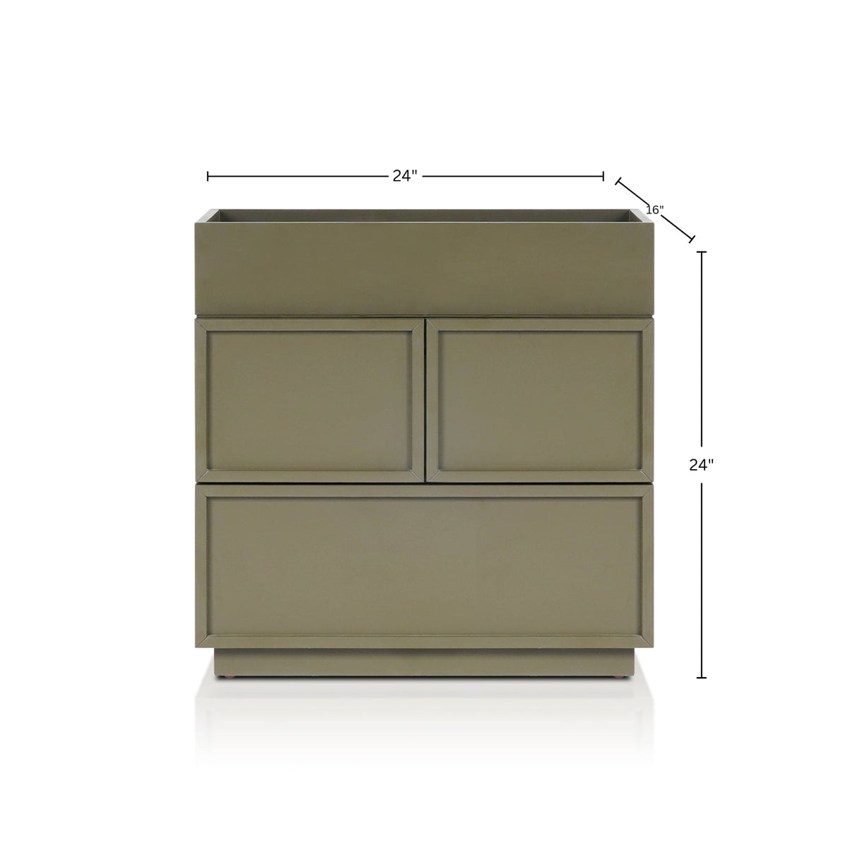 Luca 2-Drawer Nightstand in Olive Green with Top Tray – view 7