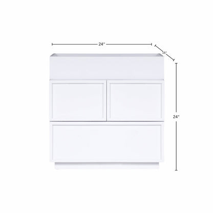 Luca 2-Drawer Nightstand in White with Top Tray – view 6