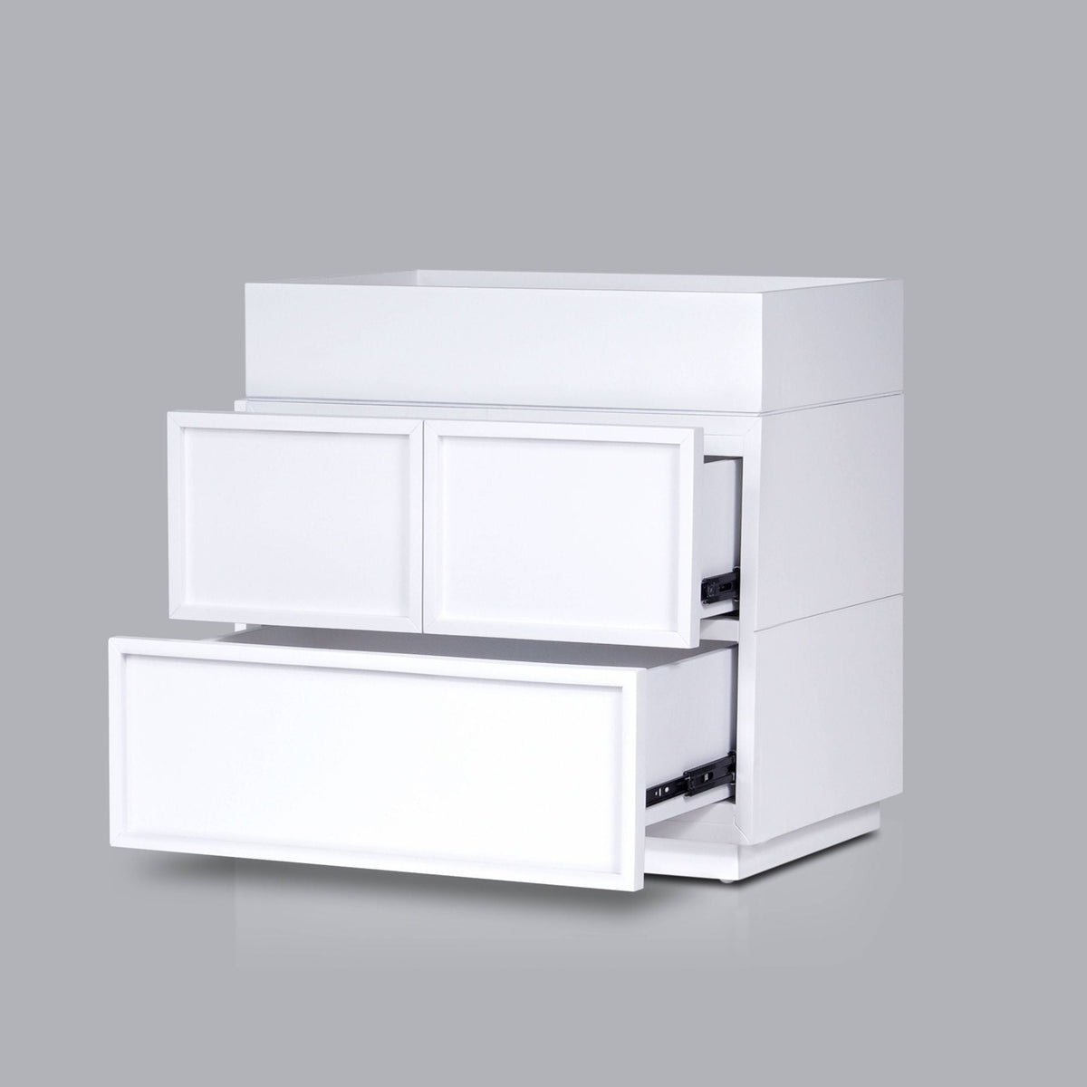 Luca 2-Drawer Nightstand in White with Top Tray – view 4