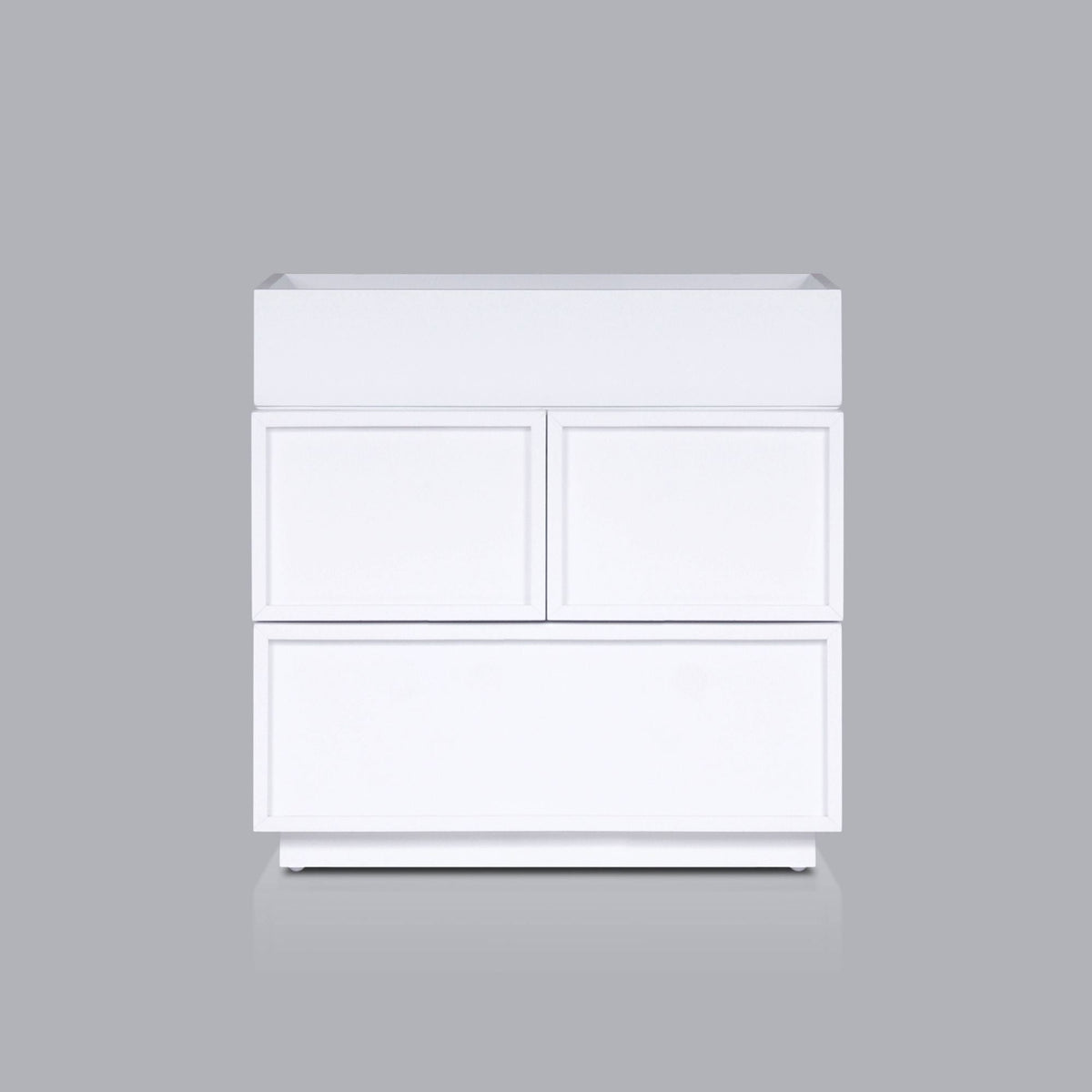 Luca 2-Drawer Nightstand in White with Top Tray – view 2