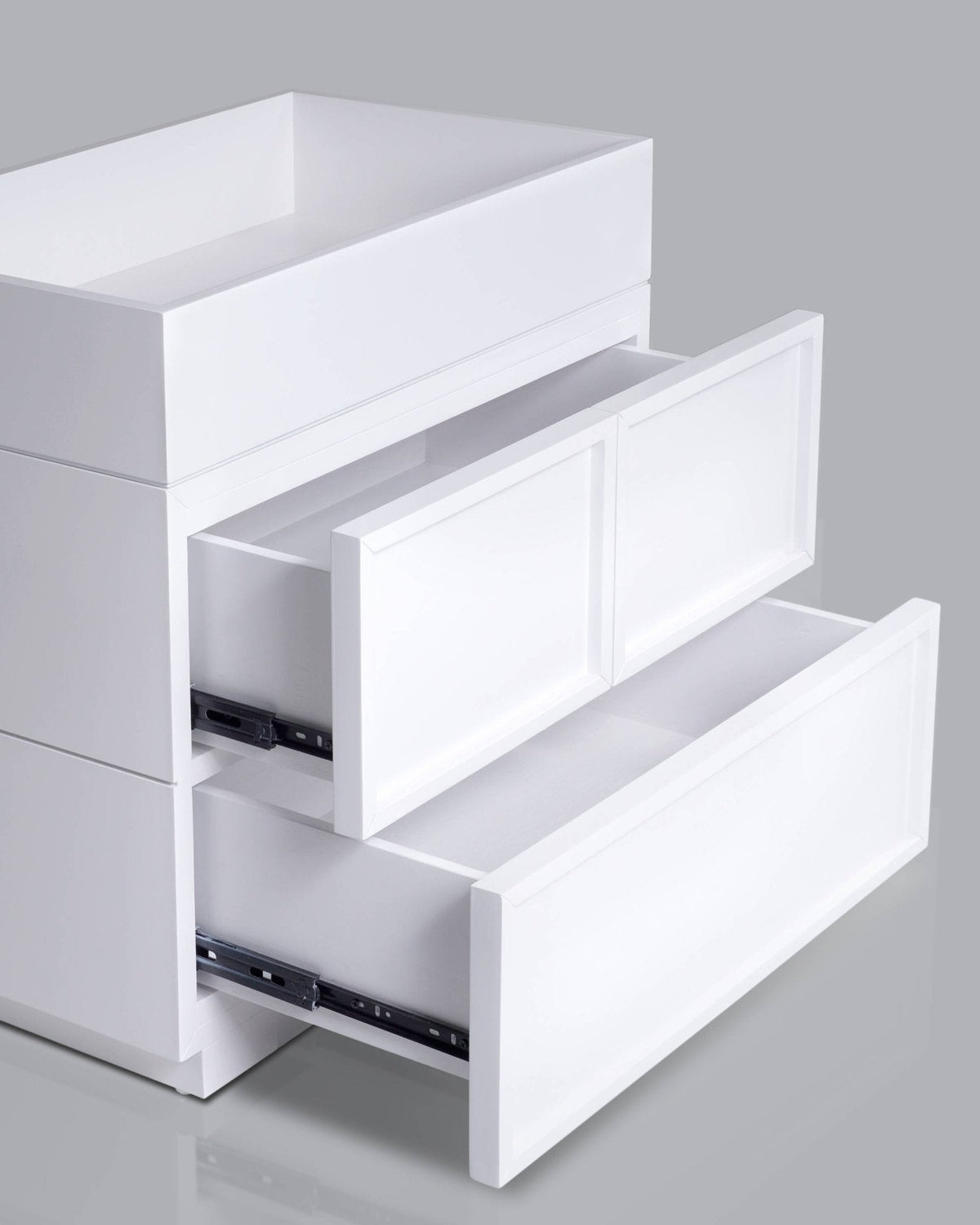 Luca 2-Drawer Nightstand in White with Top Tray – view 5
