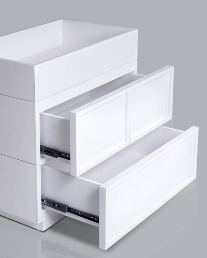 Luca 2-Drawer Nightstand in White with Top Tray – view 5