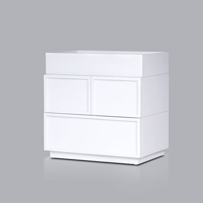 Luca 2-Drawer Nightstand in White with Top Tray – view 3