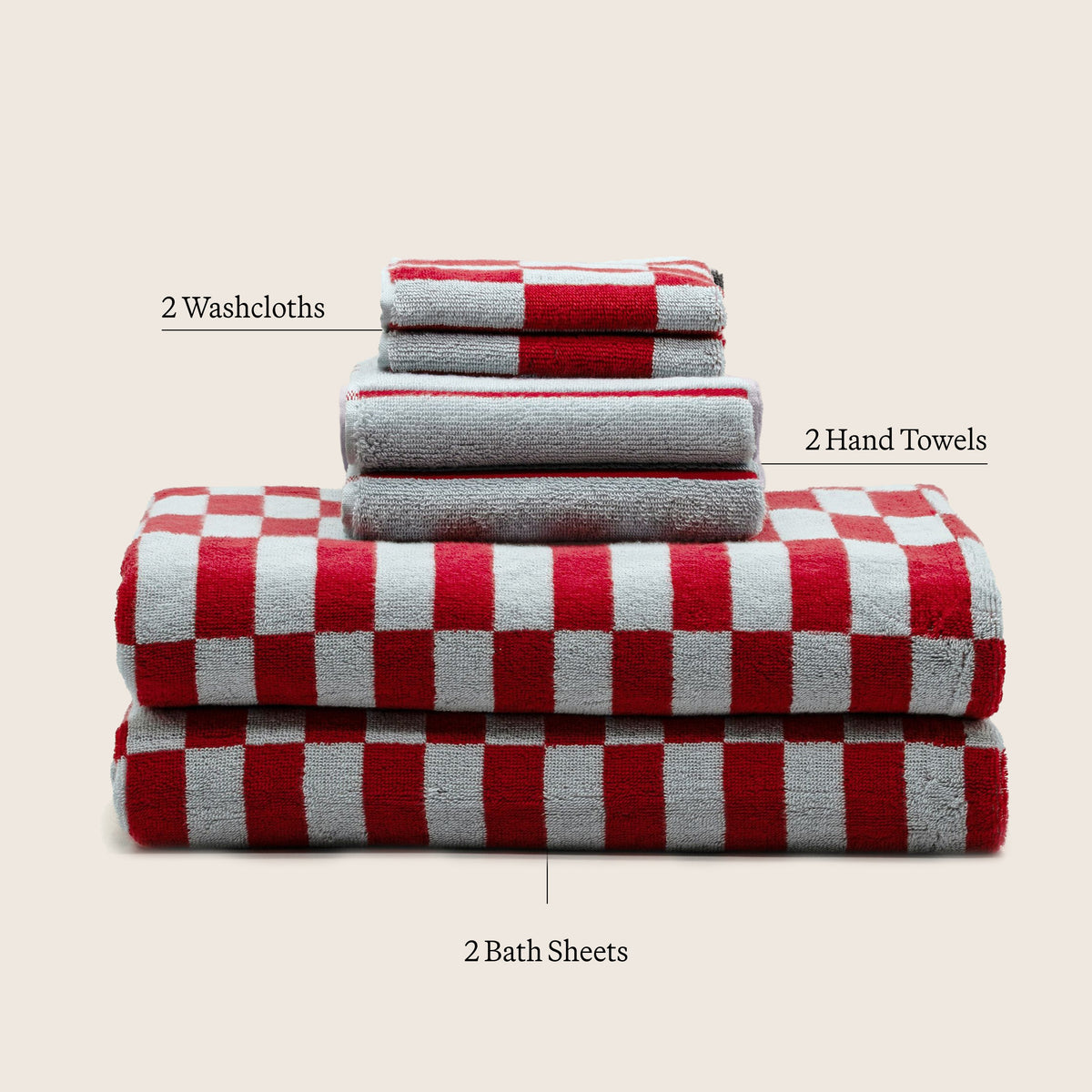 Pietra Australian Cotton Towels with Checkered Design, 600 GSM – view 56